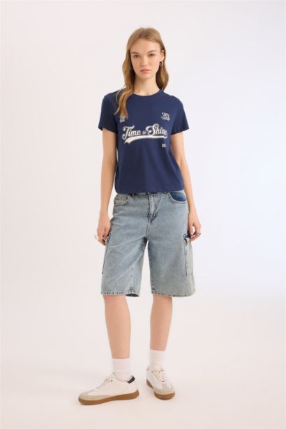 تي شيرت نص ردن قصة عادية بياخة مستديرة