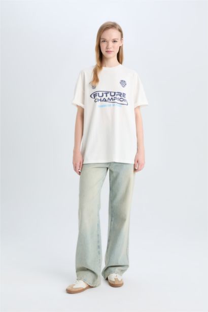 Oversize Fit Printed Short Sleeve T-Shirt