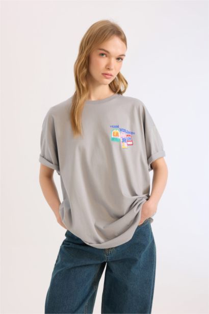 تي شيرت نص كم اوفر سايز