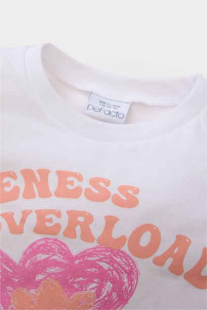 تيشيرت بناتي فلورال نص ردن قصة عادية وياخة مستديرة