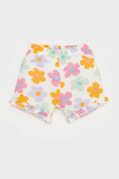 Комплект из 2-х частей: футболка с короткими рукавами и цветочные шорты для девочки