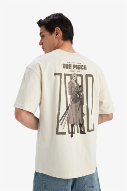 One Piece Boxy Fit Crew Neck Printed T-Shirt