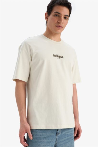 One Piece Boxy Fit Crew Neck Printed T-Shirt