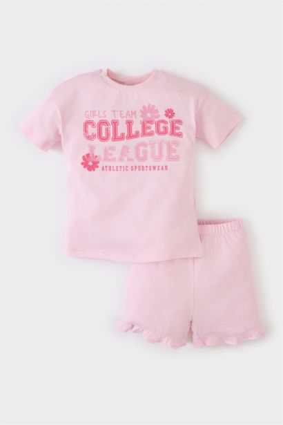 Ensemble de t-shirt imprimé et short à taille élastique pour bébé fille