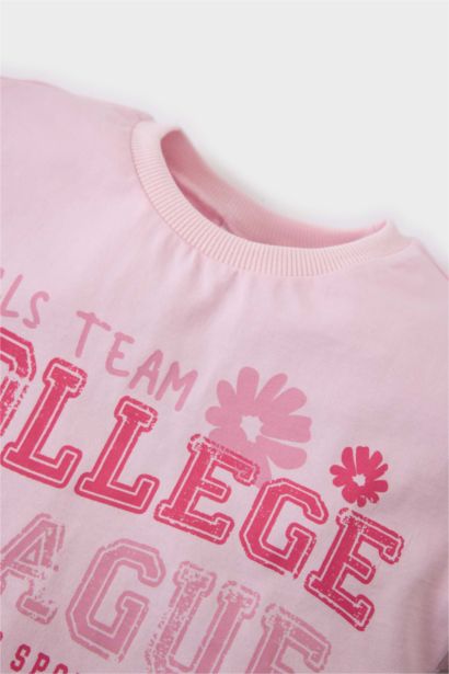 Ensemble de t-shirt imprimé et short à taille élastique pour bébé fille