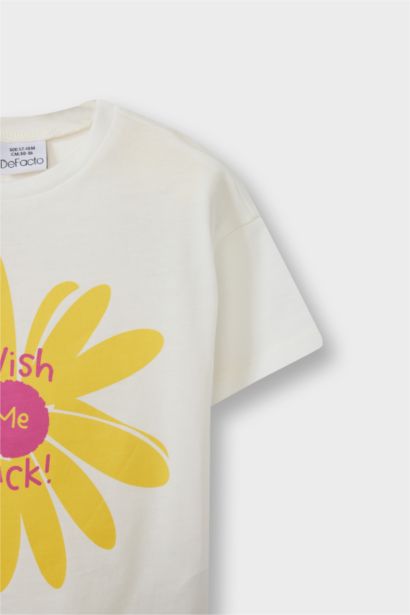 T-shirt imprimé au dos à manches courtes et col rond pour bébé fille