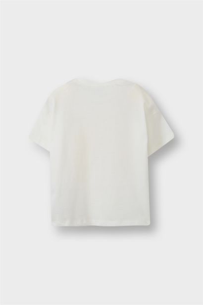 T-shirt imprimé au dos à manches courtes et col rond pour bébé fille