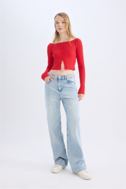Slim Fit Strapless Knitwear Pullover