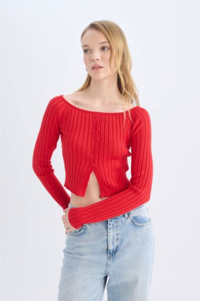 Slim Fit Strapless Knitwear Pullover