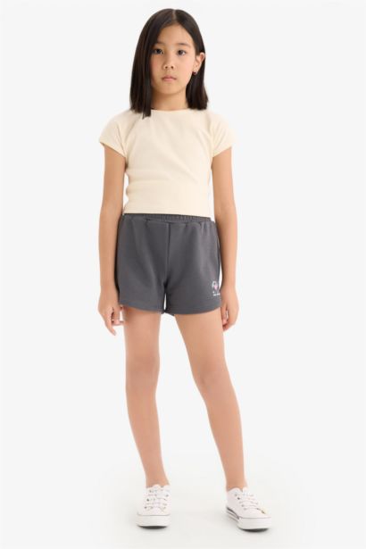 Девочка Эластичный Пояс Принт Шорты