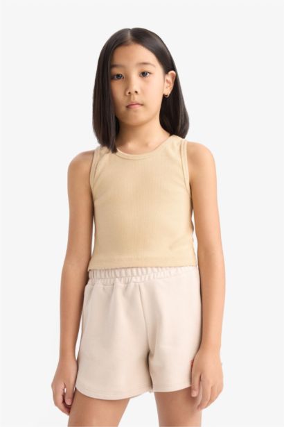 Short avec imprimé et taille élastique pour fille