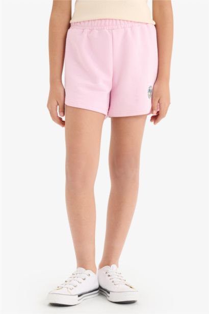 Short imprimé à taille élastique pour fille