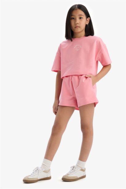 Ensemble de t-shirt imprimé et short pour fille