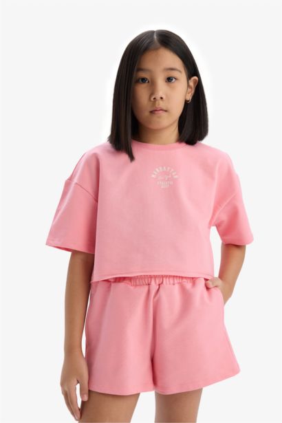 Ensemble de t-shirt imprimé et short pour fille