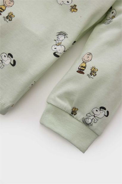 Snoopy Pijama Takımı Penye Uzun Kollu Üst Beli Lastikli Uzun Alt Erkek Bebek