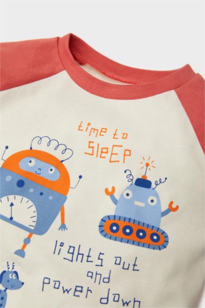 Pijama Takımı Araç Baskılı Uzun Kollu Penye Üst Beli Lastikli Uzun Alt Erkek Bebek