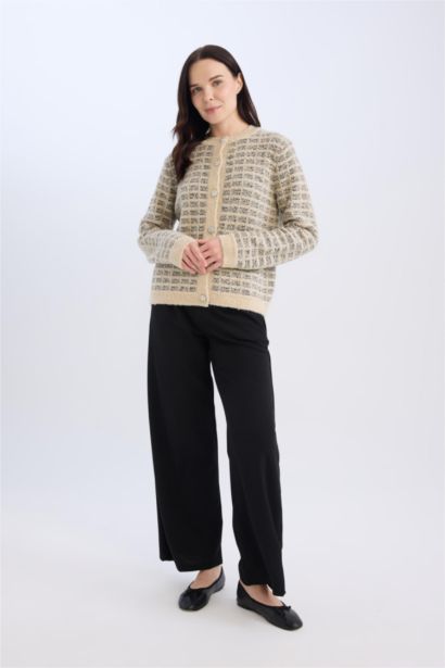 Straight Wide Leg Basic Trousers