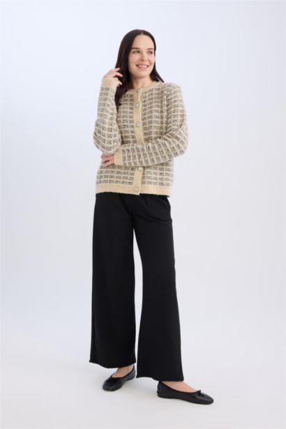 Straight Wide Leg Basic Trousers
