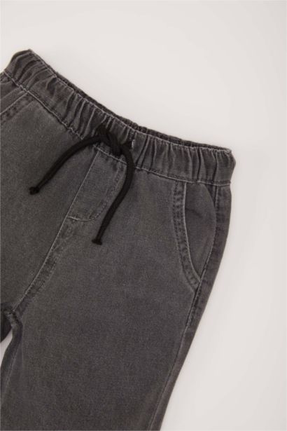 Beli Lastikli Cepli Baskılı Jean Pantolon Erkek Bebek