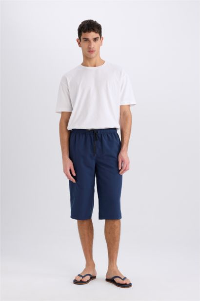 Long Fit Mesh Lined Long Swim Shorts