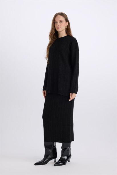 Regular Fit Basic Maxi Knit Skirt