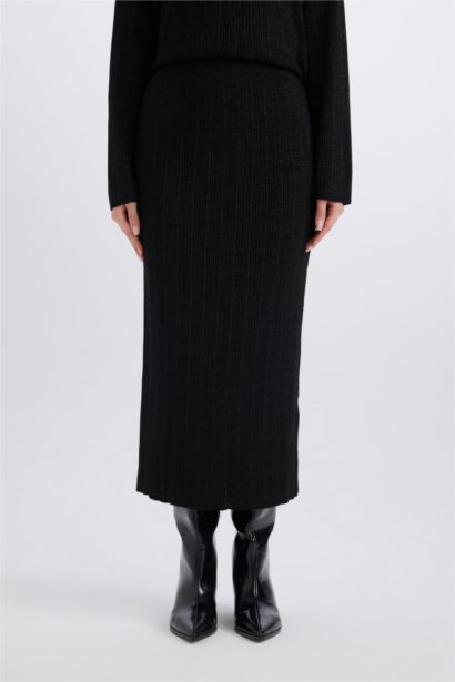 Regular Fit Basic Maxi Knit Skirt