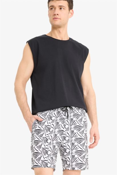 Regular Fit Printed Short Swim Shorts