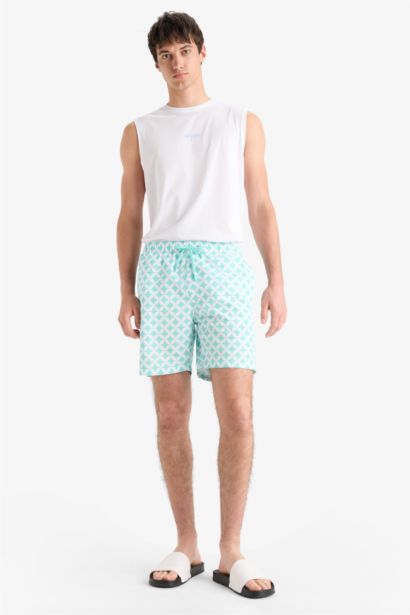 Short De Bain Tissé Coupe Régulière