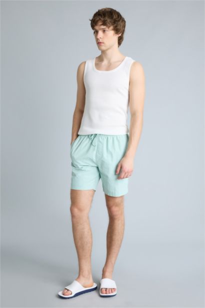 Regular Fit Mesh Lined Above Knee Swim Shorts