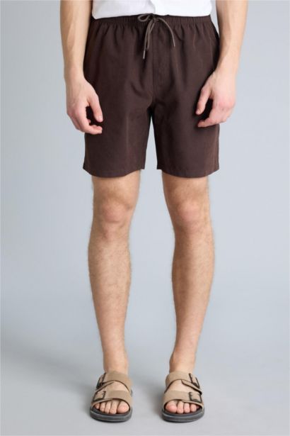 Regular Fit Elastic Waist Swim Shorts