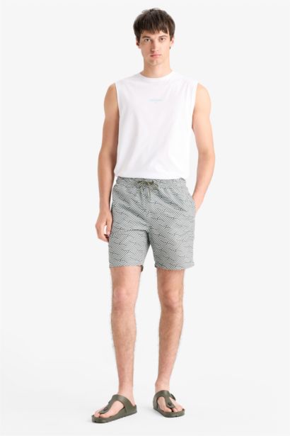 Regular Fit Printed Swim Shorts