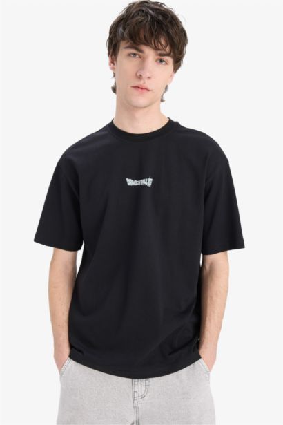Boxy Fit Dragon Ball Crew Neck Printed Short Sleeve T-Shirt