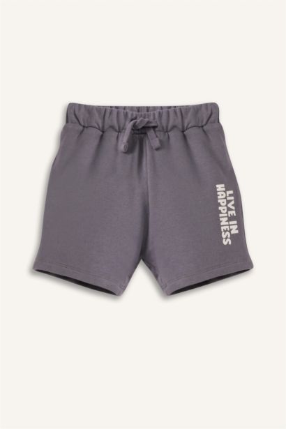 Baskılı Beli Lastikli Şort Erkek Bebek