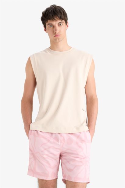 Short De Bain Tissé Coupe Régulière