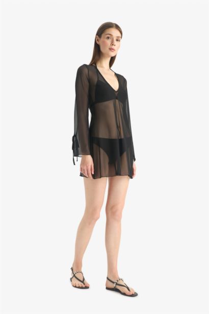 Fall in Love V Neck Laced Tulle Beach Dress