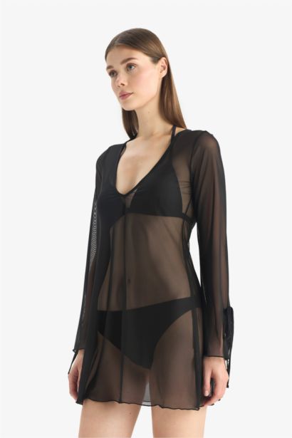 Fall in Love V Neck Laced Tulle Beach Dress