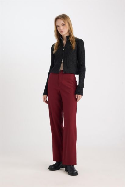 Wide Leg High Waist Basic Standard Lenght Trousers
