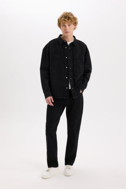 Oversize Fit Denim Long Sleeve Shirt