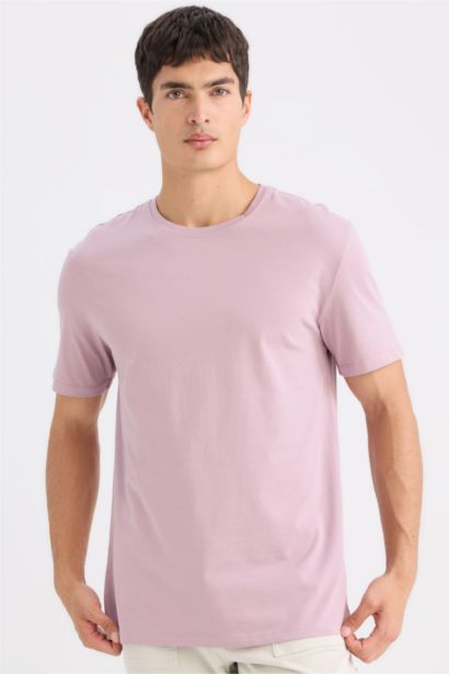 New Regular Fit Bisiklet Yaka Basic Düz Kısa Kollu Tişört