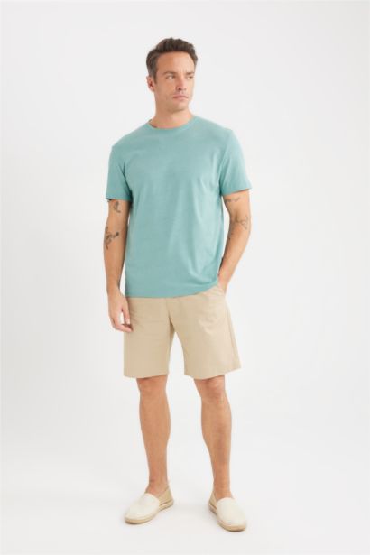 New Regular Fit Bisiklet Yaka Basic Düz Kısa Kollu Tişört