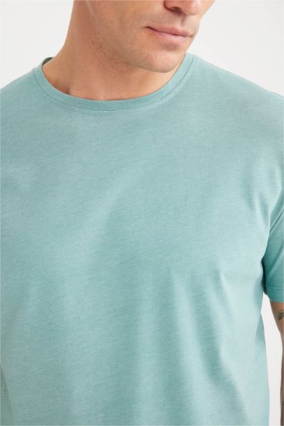 New Regular Fit Bisiklet Yaka Basic Düz Kısa Kollu Tişört