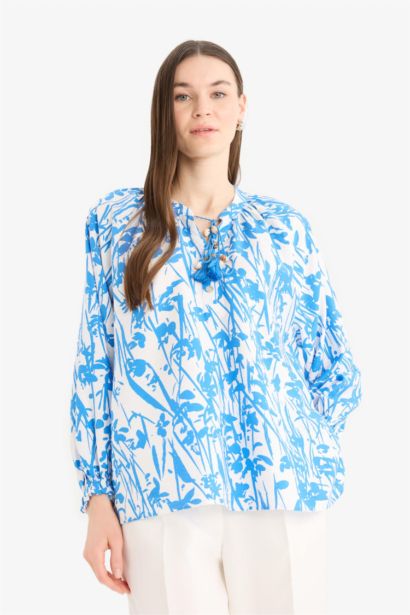 Blouse imprimée à manches longues Coupe décontractée