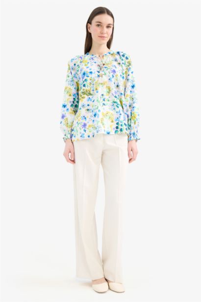 Blouse imprimée à manches longues Coupe décontractée