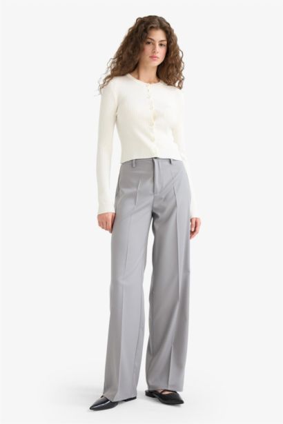 Straight Fit Regular Waist Standard Length Trousers