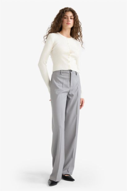 Straight Fit Regular Waist Standard Length Trousers