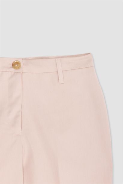 بنطلون مخطط وايد ليج برجل واسع وخصر عادي