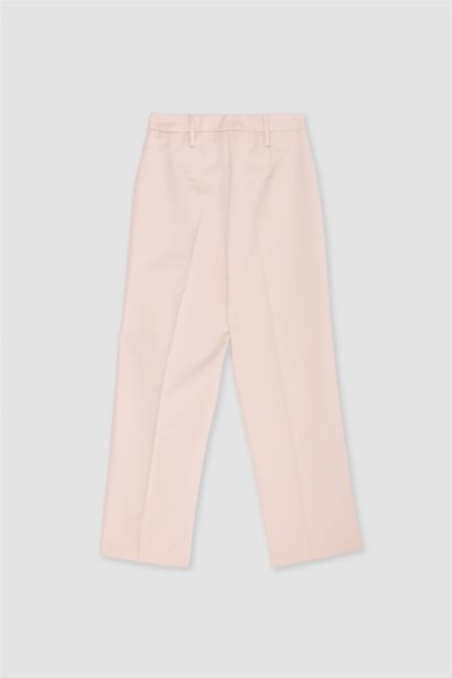 بنطلون مخطط وايد ليج برجل واسع وخصر عادي