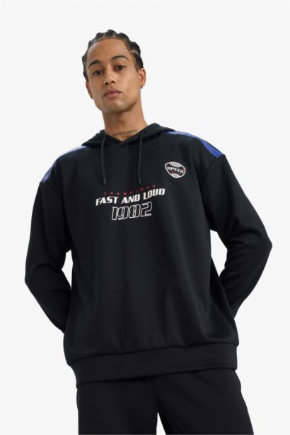 DeFactoFit Boxy Fit Hooded Scuba Fabric Sports Sweatshirt