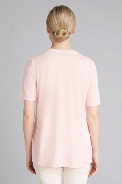 Regular Fit дөңгелек жағалы баспалы қысқа жеңді футболка