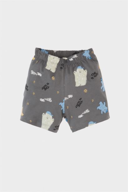 Baby Boy Patterned Cotton Top Shorts 2 Piece Pajama Set